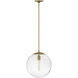 Warby 1 Light 13.5 inch Heritage Brass Indoor Chandelier Ceiling Light in Clear