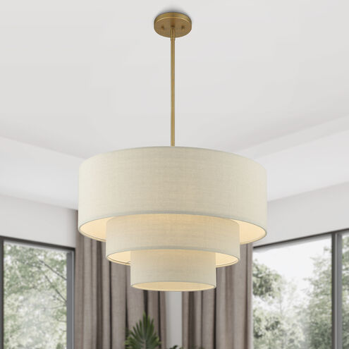 Bellingham 4 Light 23 inch Antique Gold Leaf Pendant Chandelier Ceiling Light