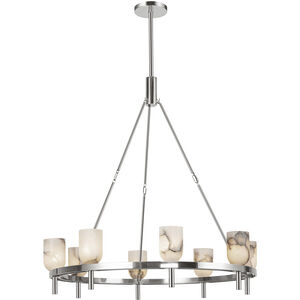Lucian 8 Light 36.13 inch Polished Nickel and Alabaster Chandelier Ceiling Light