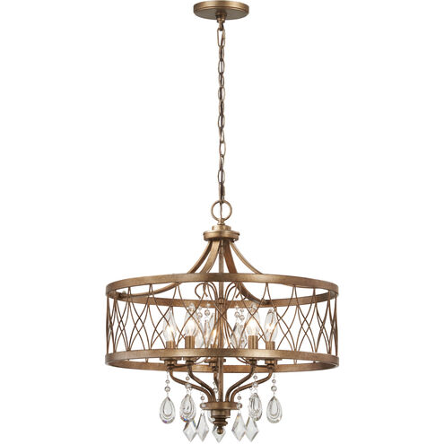 West Liberty 6 Light 21 inch Olympus Gold Chandelier Ceiling Light