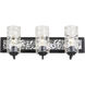 Hammer Time 3 Light 25 inch Carbon/Polished Stainless Bath Vanity Wall Light