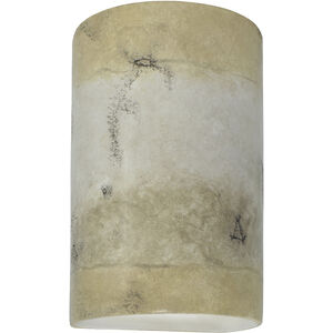 Ambiance Cylinder LED 12.5 inch Greco Travertine Outdoor Wall Sconce, Large