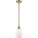 Ballston Eaton LED 6 inch Antique Brass Pendant Ceiling Light in Matte White Glass, Ballston
