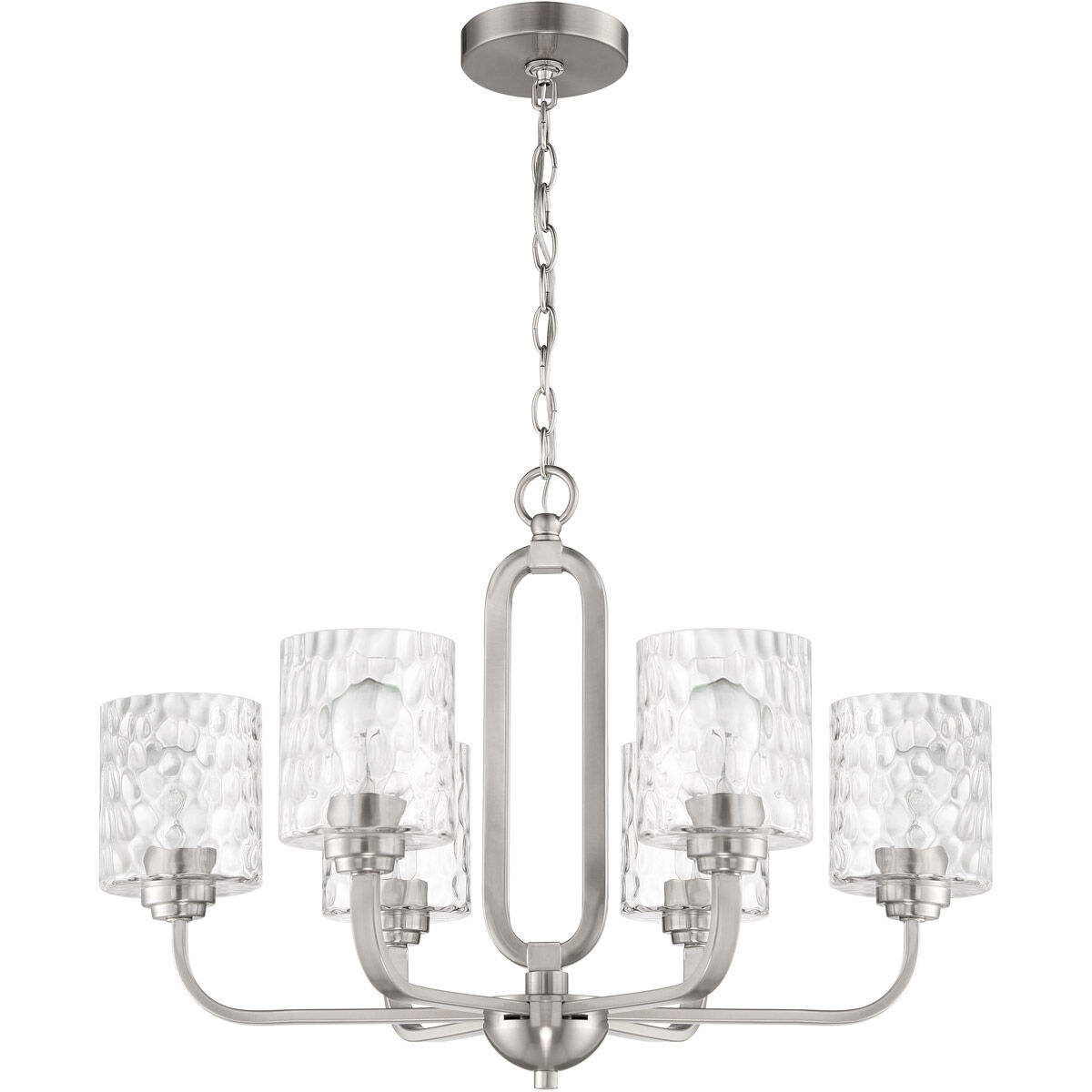 Collins 6 Light 26 inch Brushed Polished Nickel Chandelier Ceiling Light