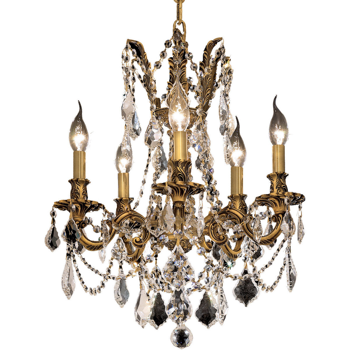 Rosalia 5 Light 18 inch French Gold Dining Chandelier Ceiling Light in Clear, Royal Cut