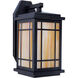 Avenue 1 Light 12 inch Satin Black Outdoor Wall Mount in White Opalescent