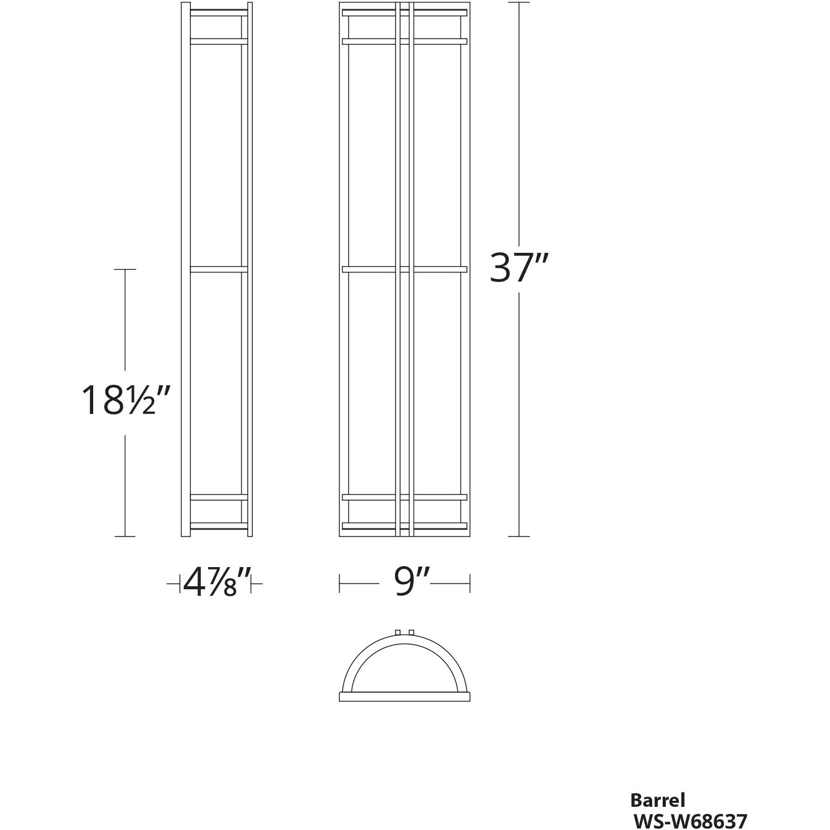 Skyscraper LED 37 inch Stainless Steel Outdoor Wall Light in 3000K, 37in.