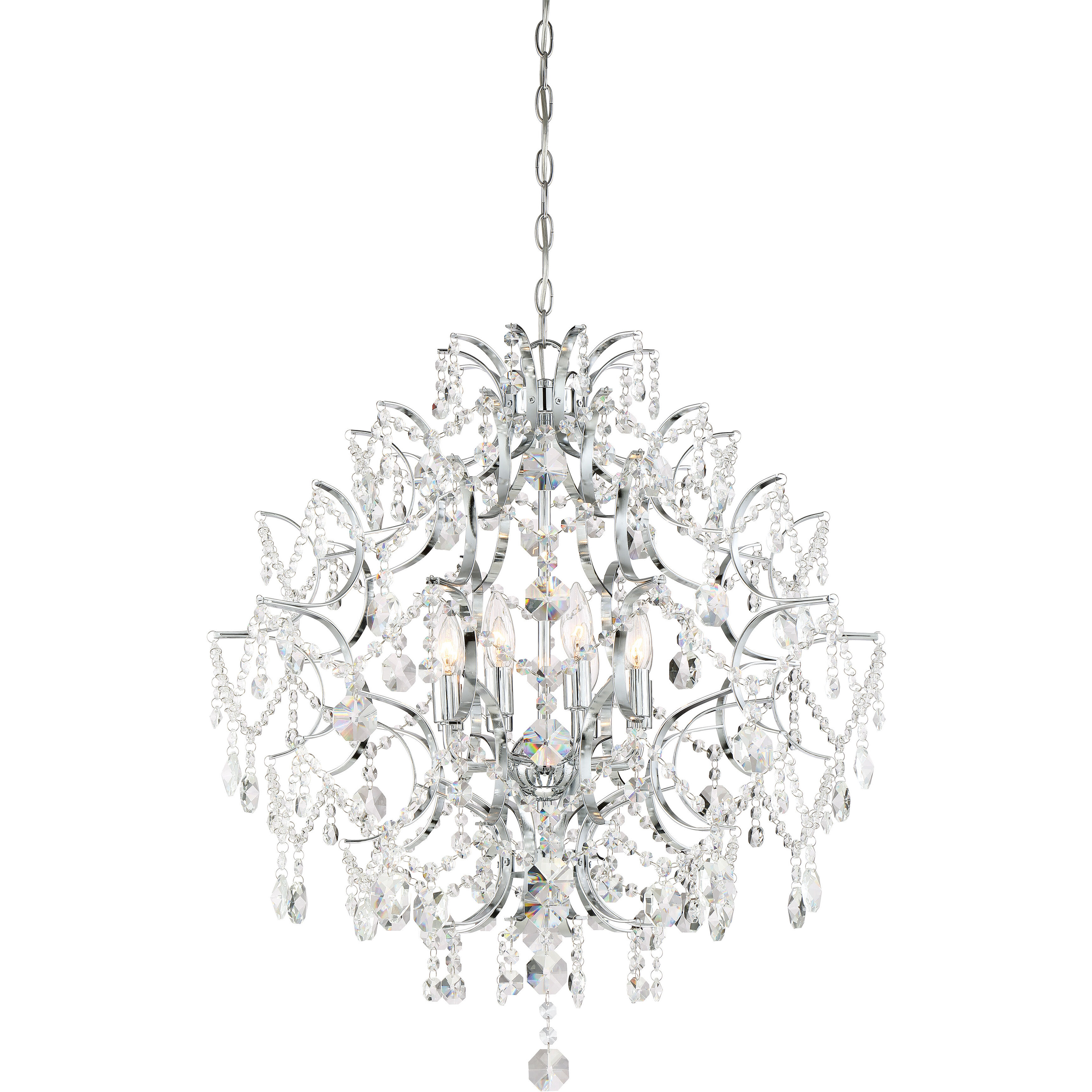 Isabella's Crown 8 Light 26 inch Chrome Chandelier Ceiling Light