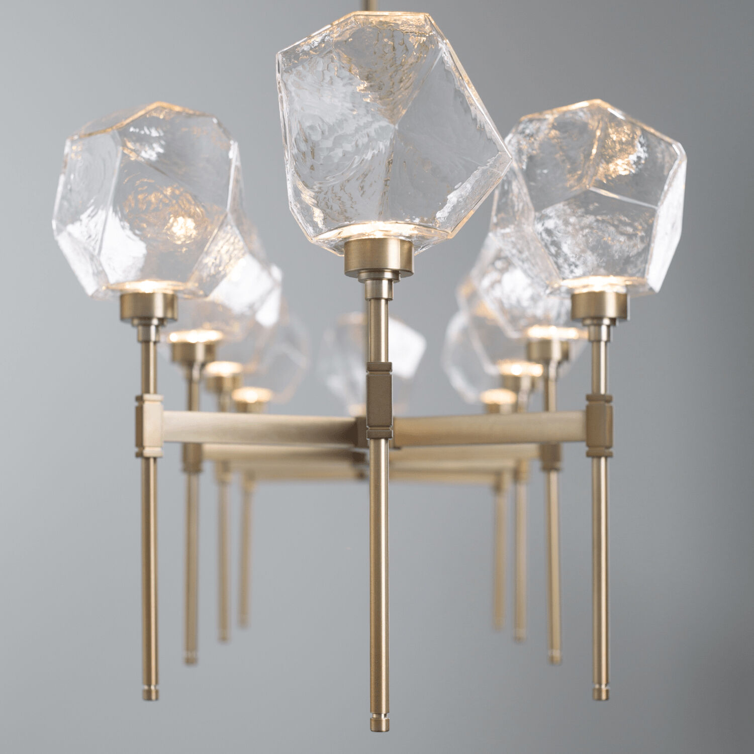 Gem LED Novel Brass Linear Pendant Ceiling Light in Smoke, 2700K LED