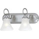 Elipse 2 Light 18 inch Brushed Nickel with White Vanity Light Wall Light
