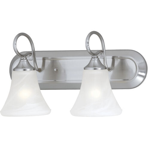 Elipse 2 Light 18 inch Brushed Nickel with White Vanity Light Wall Light