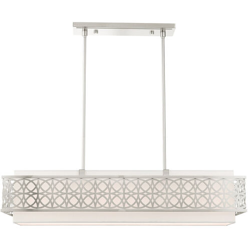 Calinda 6 Light 40 inch Brushed Nickel Linear Chandelier Ceiling Light