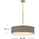 Arden 4 Light 24 inch Heritage Brass Drum Chandelier Ceiling Light
