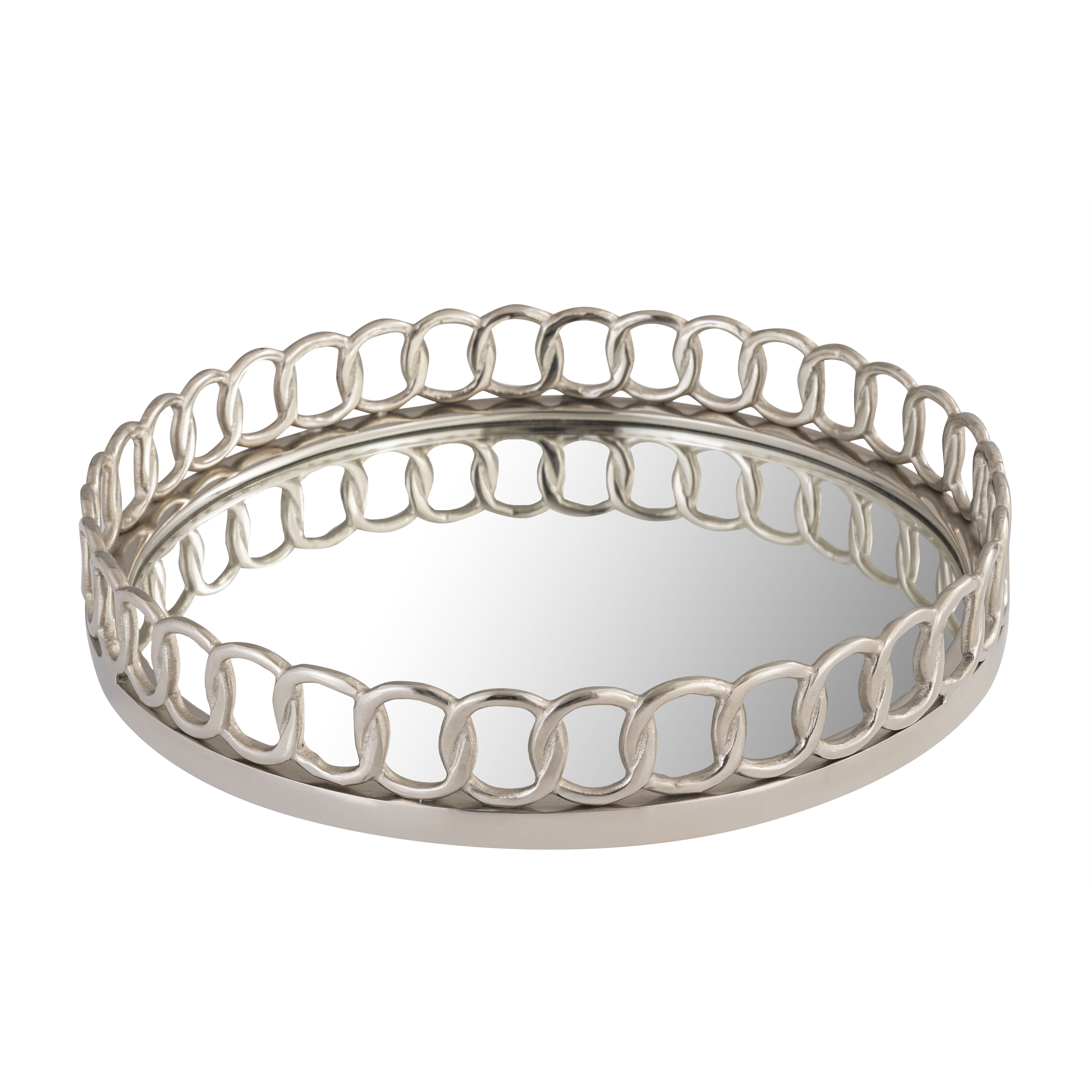 Pelitere Silver with Mirror Tray