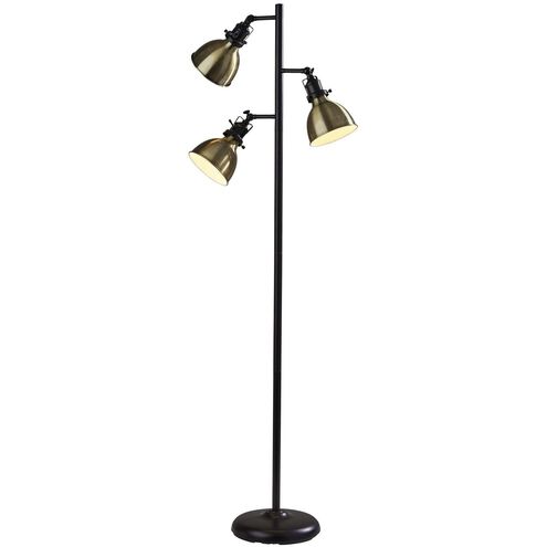 Alden 64.75 inch 40 watt Antique Bronze and Antique Brass Tree Floor Lamp Portable Light, Simplee Adesso