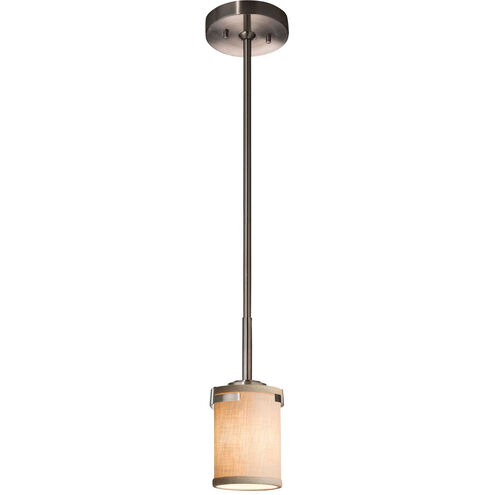 Textile LED 4.5 inch Polished Chrome Pendant Ceiling Light in 700 Lm LED, White