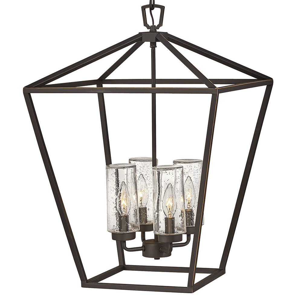 Open Air Alford Place 4 Light 17 inch Oil Rubbed Bronze Outdoor Hanging in Non-LED, Estate Series