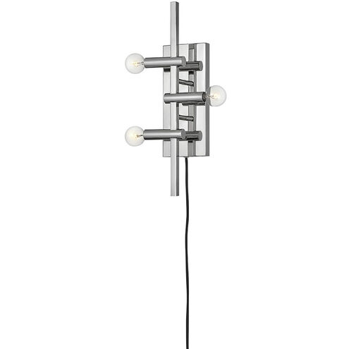 Kinzie 3 Light 6.25 inch Polished Nickel ADA Indoor Wall Sconce Wall Light, Plug-in