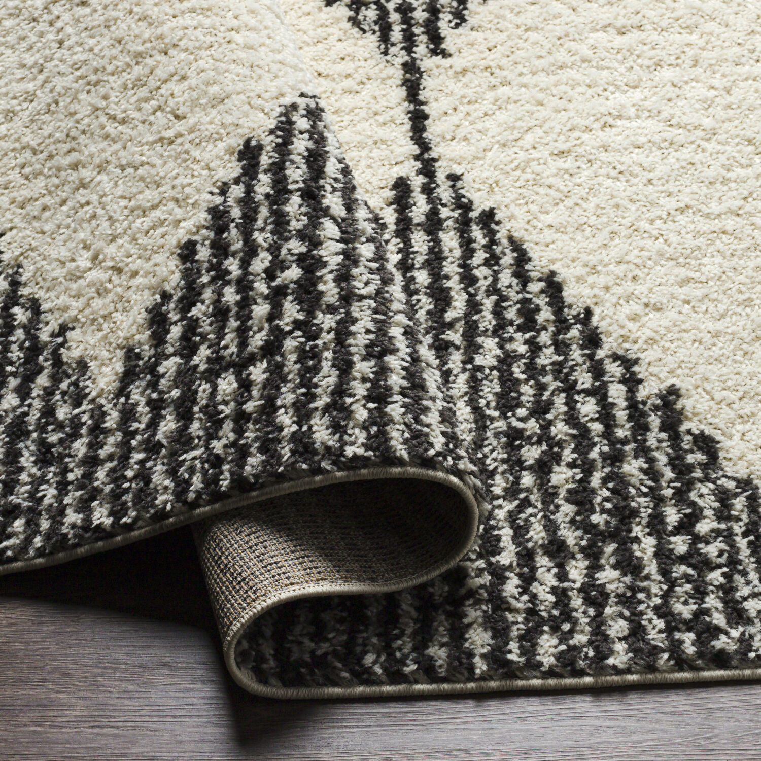 Beni Shag 108 X 79 inch Black Rug in 7 x 9, Rectangle