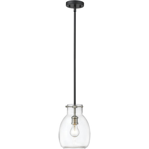 Bella 1 Light 8 inch Matte Black and Brushed Nickel Pendant Ceiling Light