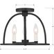 Abbott 3 Light 13.75 inch Black Semi Flush Ceiling Light