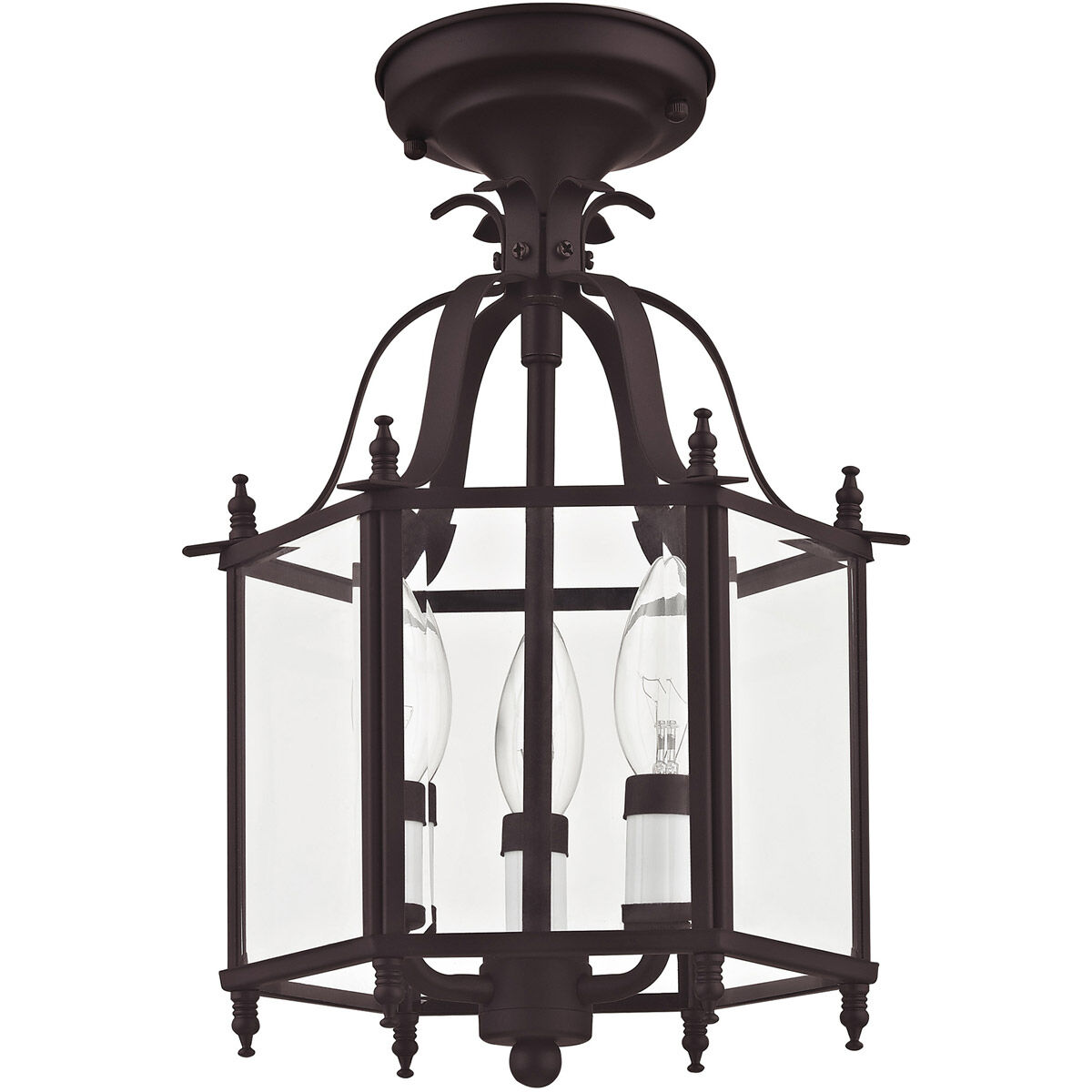 Livingston 3 Light 10 inch Bronze Convertible Mini Pendant/Ceiling Mount Ceiling Light