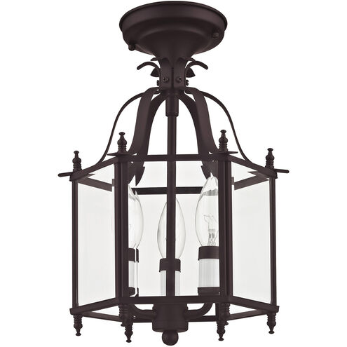 Livingston 3 Light 10 inch Bronze Convertible Mini Pendant/Ceiling Mount Ceiling Light