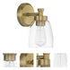 Henning 1 Light 5 inch Satin Brass Wall Sconce Wall Light