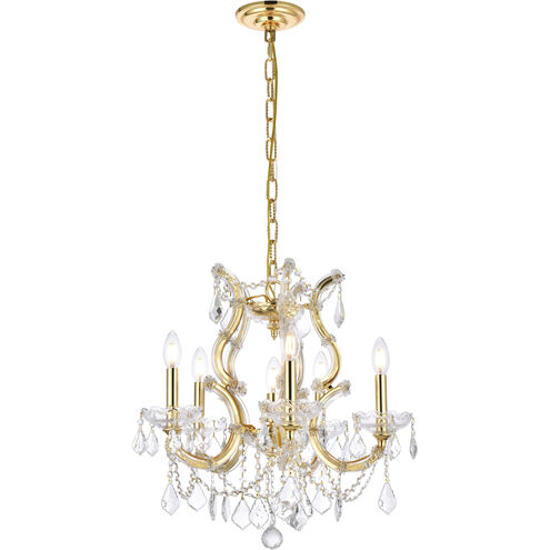 Maria Theresa 6 Light 20 inch Gold Dining Chandelier Ceiling Light in Clear, Royal Cut