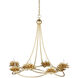 Cyrene 8 Light 32 inch Gold Leaf Chandelier Ceiling Light