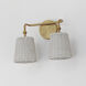 Baja 2 Light 14.75 inch Natural Aged Brass Bath Vanity Wall Light