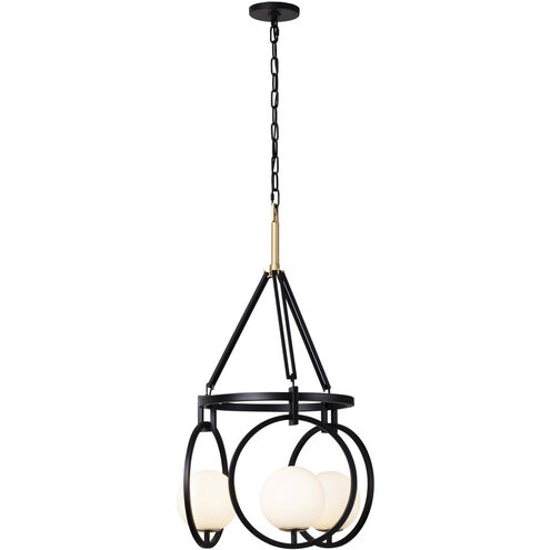 Stopwatch 3 Light 20 inch Matte Black and French Gold Pendant Ceiling Light