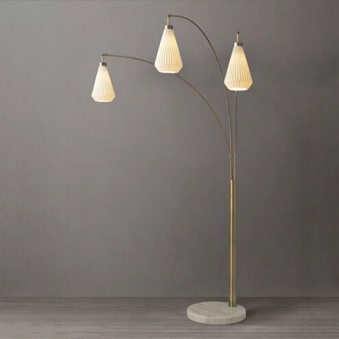 Concord 85 inch 60.00 watt Walnut and Weathered Brass with Black Arc Floor Lamp Portable Light