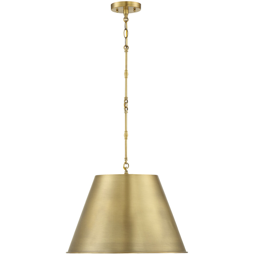 Alden 1 Light 18.25 inch Warm Brass Pendant Ceiling Light, Essentials