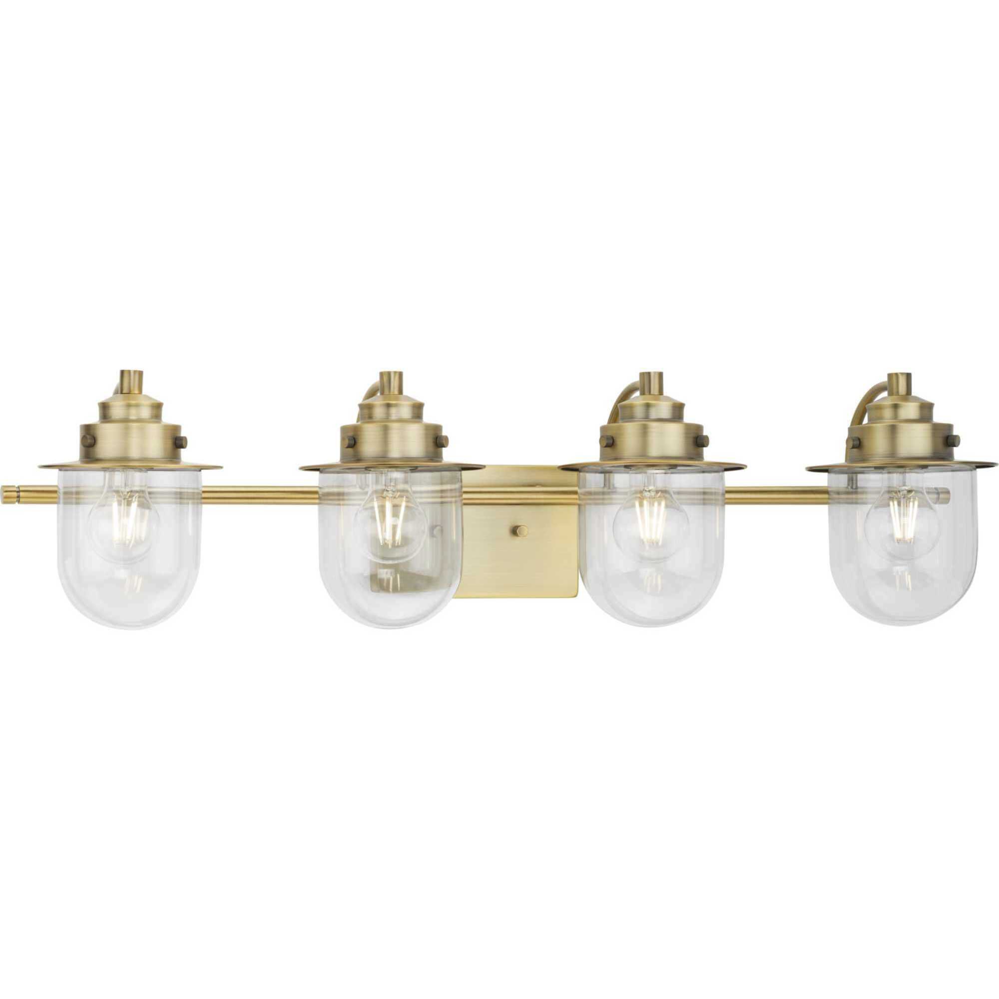 Northlake 4 Light 32.5 inch Vintage Brass Bath Light Wall Light