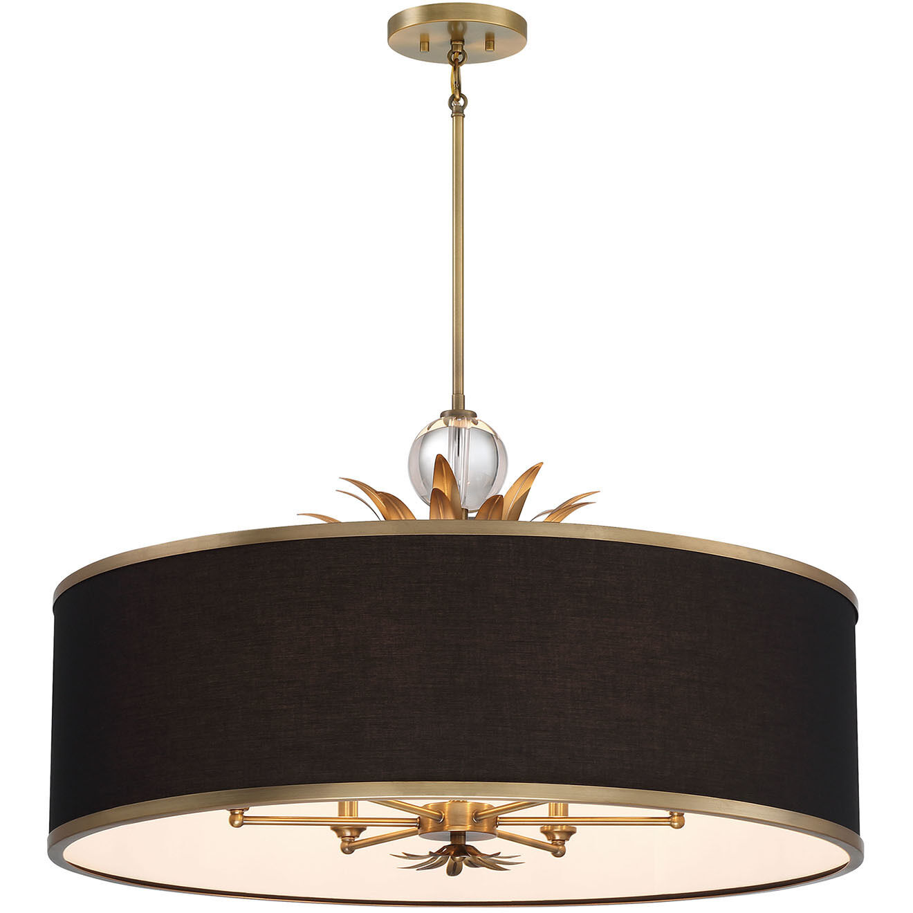 Caprio 6 Light 32.63 inch Natural Brushed Brass Pendant Ceiling Light