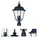 Builder Cast 3 Light 21.25 inch Black Outdoor Pole/Post Mount