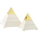Mastaba White/Polished Brass Pyramid, Large