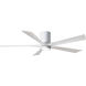 Atlas Irene-5HLK 60 inch Gloss White with Matte White Blades Flush Mount Paddle Fan, Flush Mounted