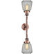 Franklin Restoration Chatham 2 Light 16 inch Antique Copper Bath Vanity Light Wall Light in Clear Glass, Franklin Restoration