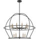 Abbott 15 Light 48 inch Black Chandelier Ceiling Light