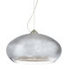 Brio LED Satin Nickel Pendant Ceiling Light in Silver Foil Glass