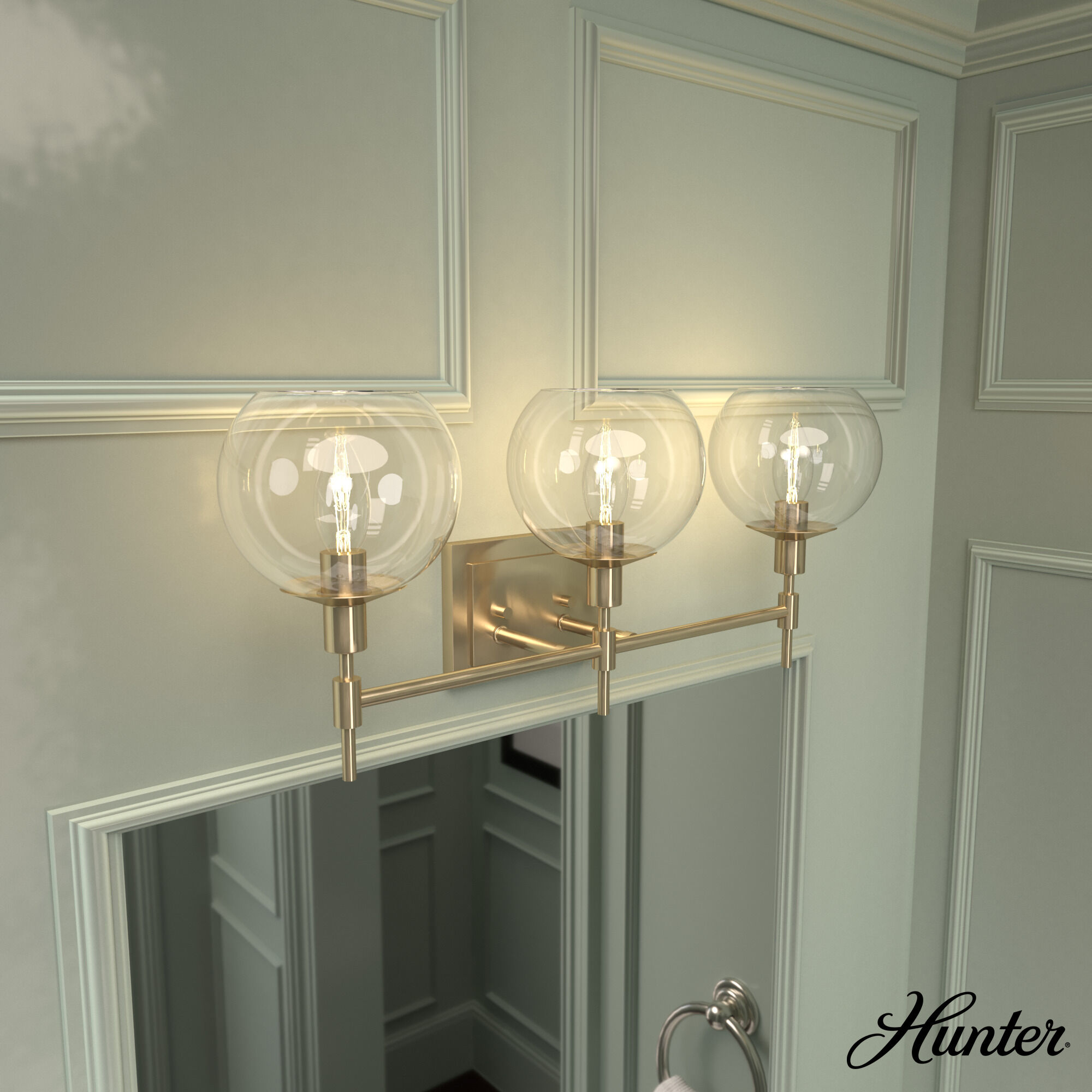Xidane 3 Light 24 inch Alturas Gold Vanity Light Wall Light