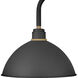 Foundry Dome Outdoor Barn Light in Textured Black, Straight Arm