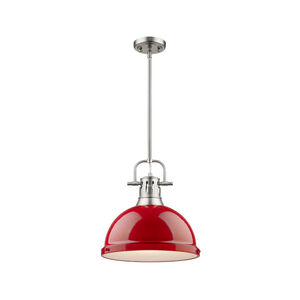 Duncan 1 Light 14 inch Pewter Pendant Ceiling Light in Red, Large