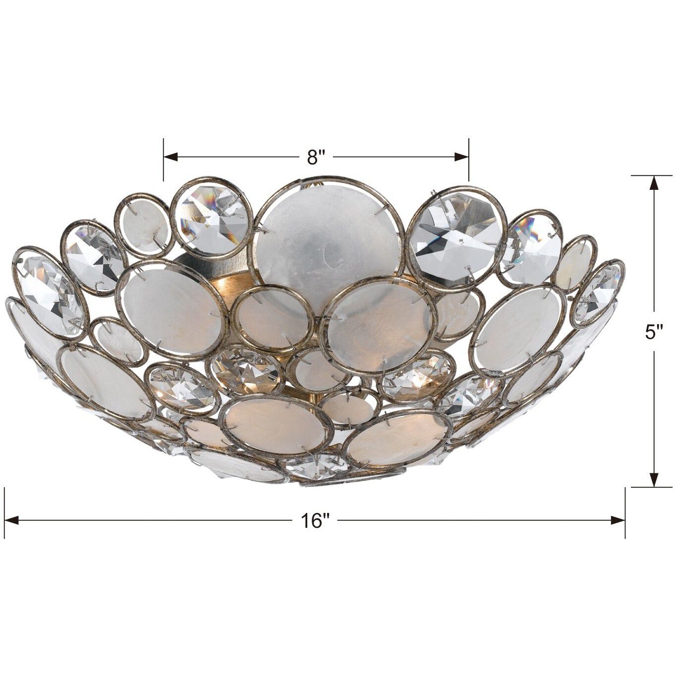 Palla 3 Light 16 inch Antique Silver Semi Flush Ceiling Light