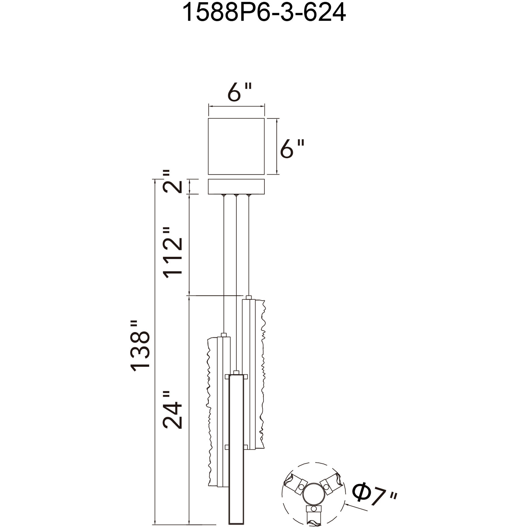 Stagger LED Brass Mini Pendant Ceiling Light