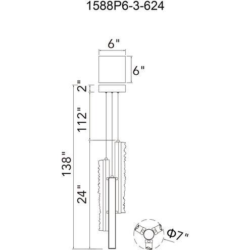 Stagger LED Brass Mini Pendant Ceiling Light