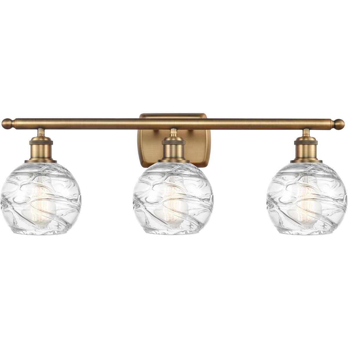 Ballston Small Deco Swirl 3 Light 26 inch Brushed Brass Bath Vanity Light Wall Light, Ballston