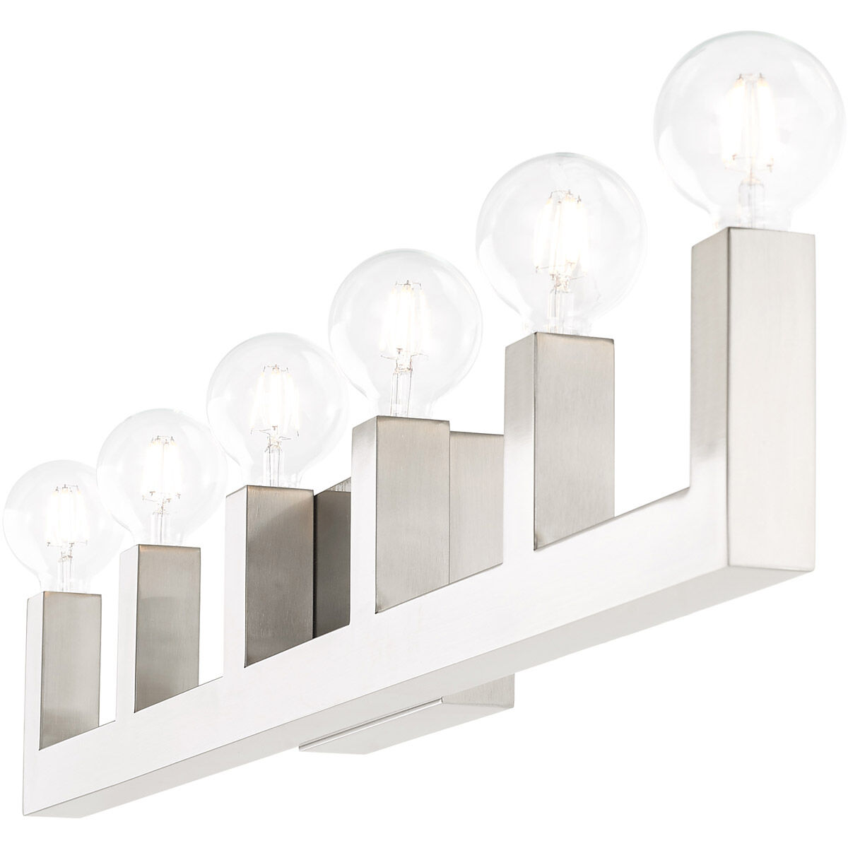 Solna 6 Light 44 inch Brushed Nickel Vanity Sconce Wall Light